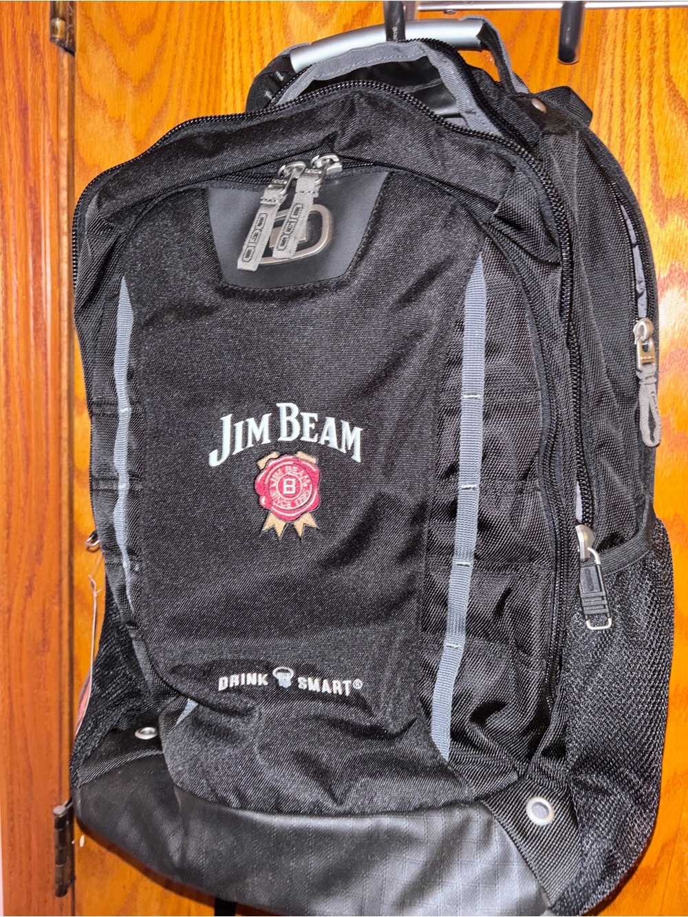 OGIO Black Backpack with Gray Accents and Jim Beam Patch